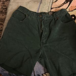 Route 66 green denim cut offs